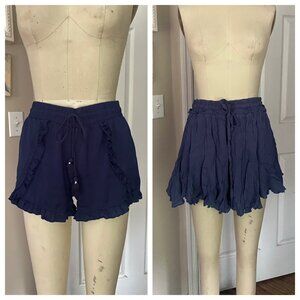 Lot of 2 URBAN OUTFITTERS Navy Gauze High waist Drawstring Shorts *SMALL* B190